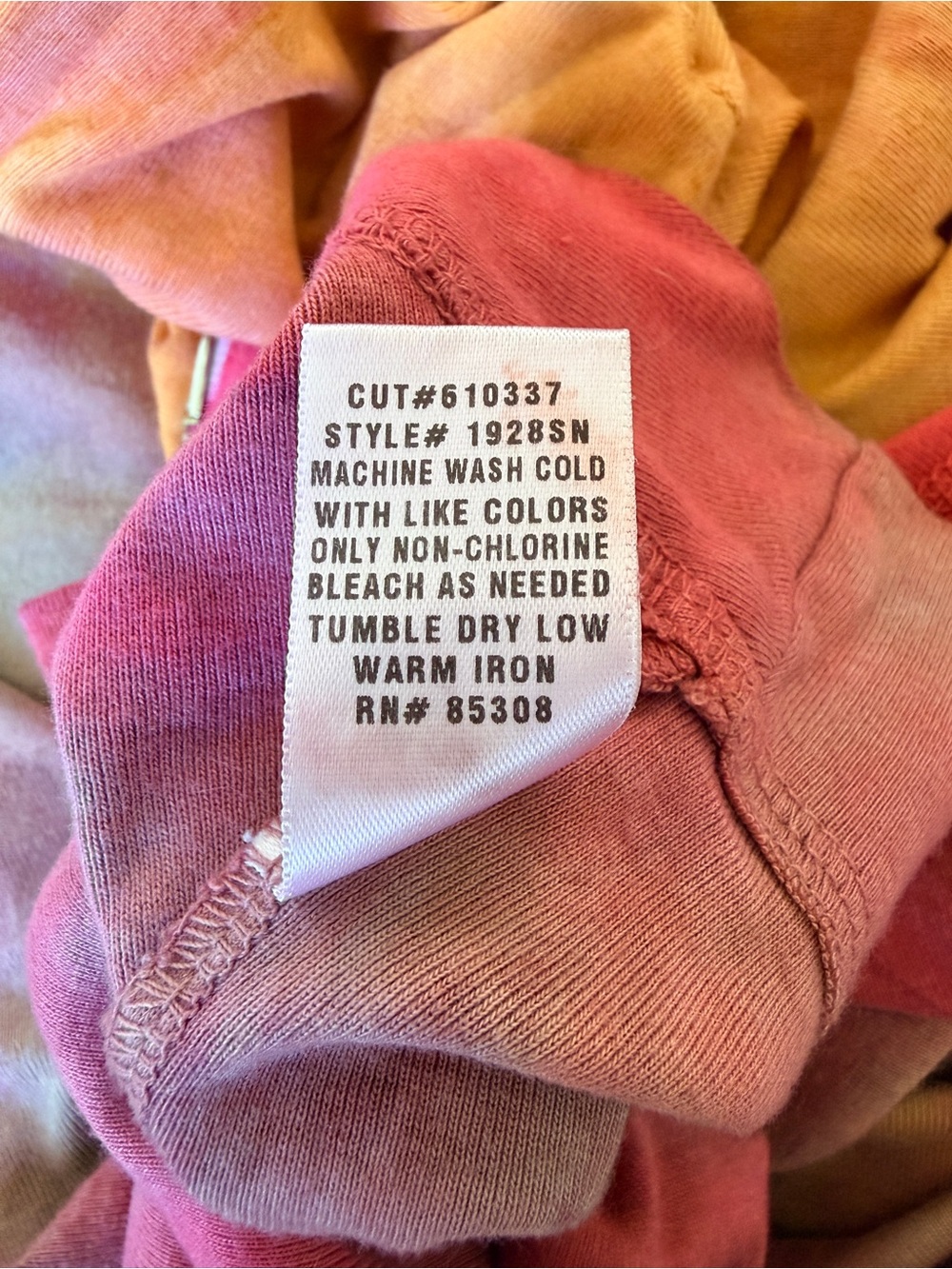 Barbara Lesser Fibers Tie-Dye Zip Hoodie Jacket - Orange & Pink - Picture 6 of 6